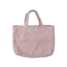 Load image into Gallery viewer, shell pink coloured 100% linen fabric, Australian Made beach bag on plain white background
